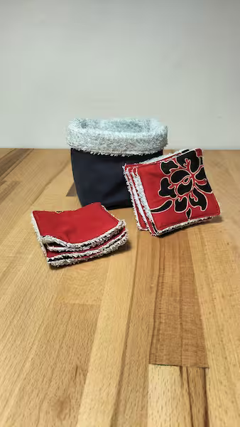 Créatrice couture zéro déchet à Antibes_Cotons lavables et le panier 3
