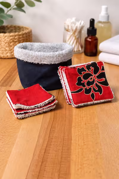 10 lingettes lavables réutilisables avec le panier 2 10 lingettes lavables réutilisables avec le panier – Image 2