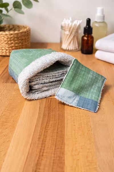 10 lingettes lavables réutilisables avec le panier 1 10 lingettes lavables réutilisables avec le panier