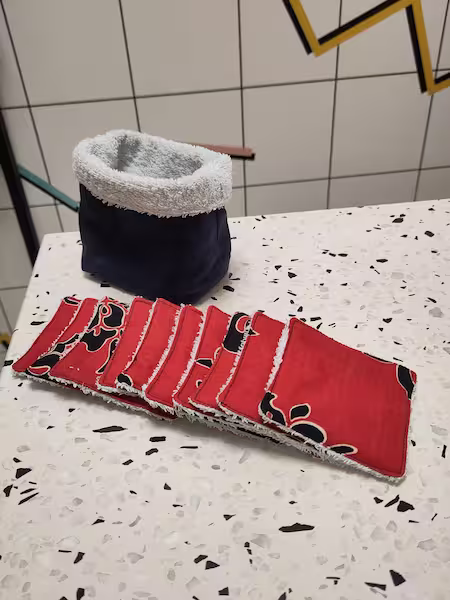 10 lingettes réutilisables avec le panier 6 10 lingettes réutilisables avec le panier – Image 6