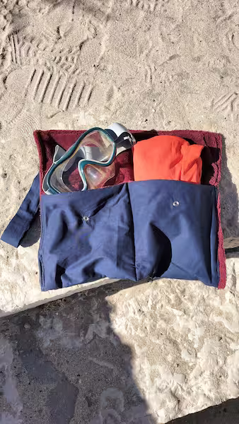 Pochette de plage écoresponsable 1 Accessoires loisirs tissus upcyclés
